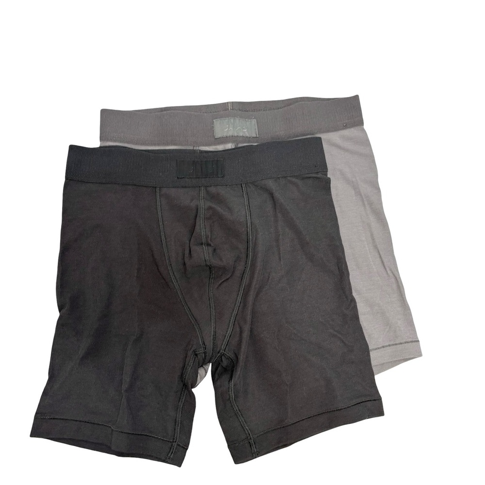 2 Skims Men’s Stretch 3” boxer Briefs Black Gray Size Small